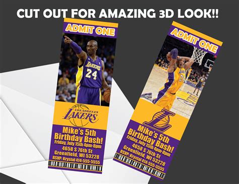 Lakers Ticket Template, Web a few of those names, such as anthony ...
