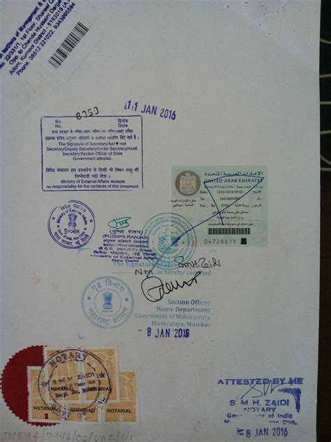 Sample of Attested Certificates/Documents - Talent Overseas