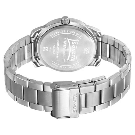 Buy Online Sonata RPM Quartz Analog with Day and Date Silver Dial ...
