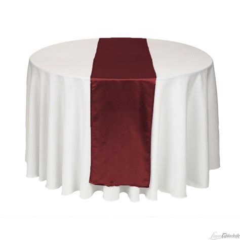 14 x 108 in. Satin Table Runner Burgundy | Wedding table linens, Table ...