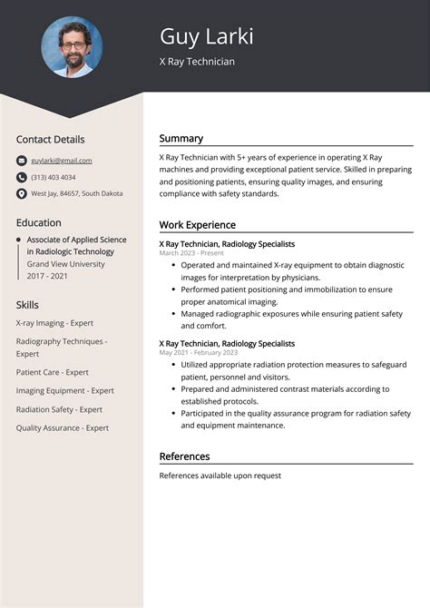 X Ray Technician Resume Examples & Guide