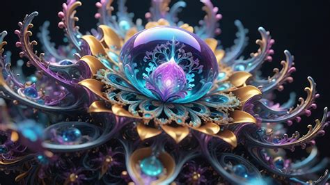 3D Opalescent Fractal Widescreen Wallpaper : r/aiArt