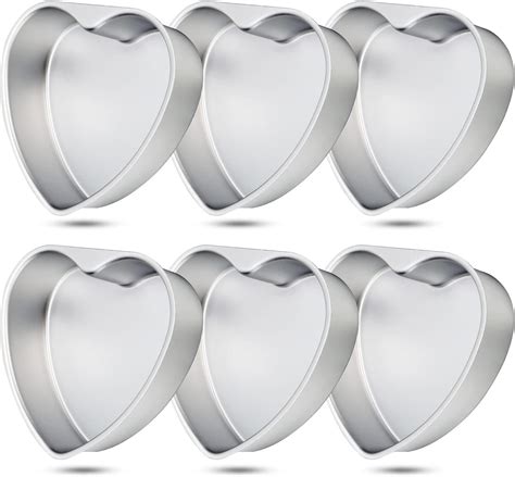 Amazon.com: Didaey 6 Pieces Heart Shaped Cake Pans Bulk 8 Inch Aluminum ...