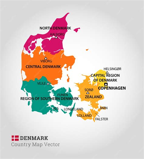 Premium Vector | Detailed map of denmark vector illustration