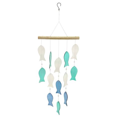 Glass Fish Wind Chime, 34"