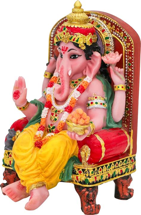 Buy Hindu God Ganesha Statue Figurine - Indian Idol Sitting Lord Ganesh ...