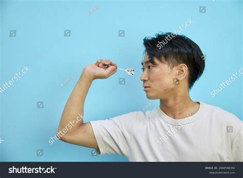 Profile Man Throwing Darts Seriously Stock Photo 2060598392 | Shutterstock