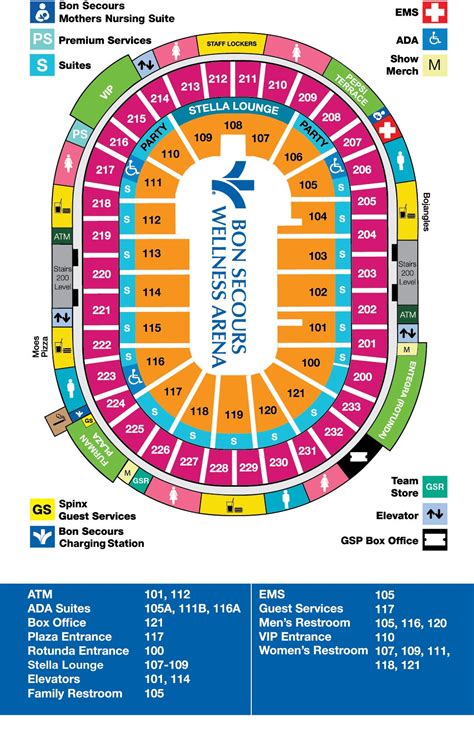 Seating Chart For Bon Secours Wellness Arena