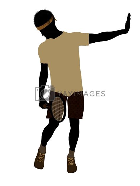 African American Tennis Player Illustration Silhouette by kathygold ...