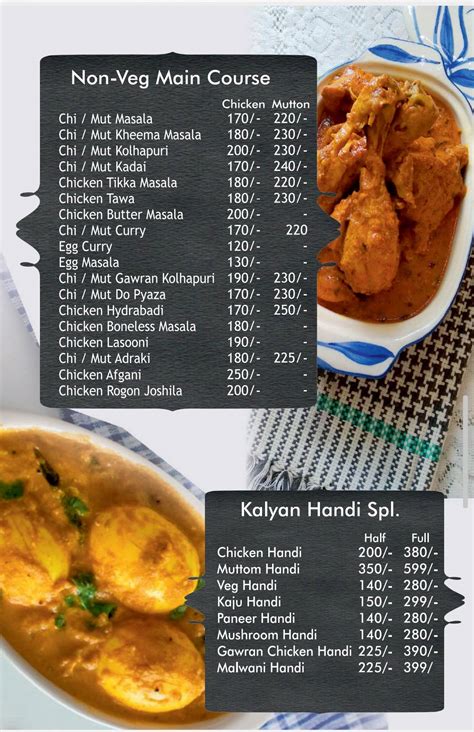 Menu at Hotel Kalyan Veg/Non-Veg Family Restaurant, India
