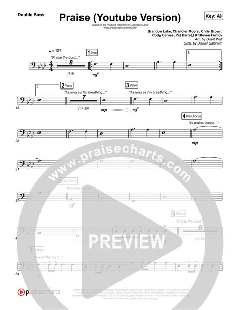 Praise String Bass Sheet Music PDF (Elevation Worship / Elevation Choir ...