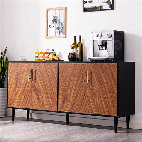 Buy Modern Sideboard Storage Cabinet, 58 Inch Coffee Bar Cabinet with 4 ...