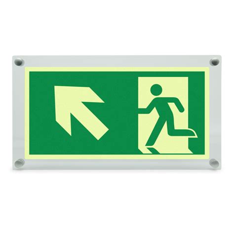 BIM objects - Free download! Emergency exit sign - arrow slanted up ...
