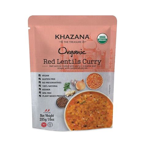 Khazana Organic Ready to Eat Meals - Red Lentils India | Ubuy