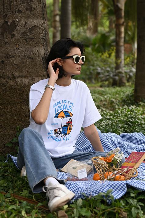 Locals Ice Cream Oversized T-Shirt- White – UniBlu