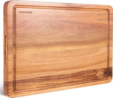 Cutting Boards, 24 x 18 Inch Extra Extra Large Acacia Wooden Cutting Board for Kitchen, Edge ... - depth of juice groove
