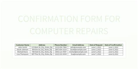 Computer Repair Business Excel Template 的图像结果