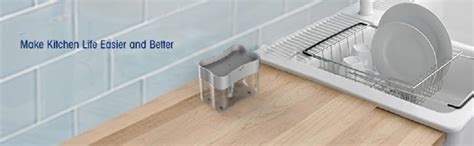 GION Kitchen Bathroom Liquid Soap Press Type Pump Dispenser with Sponge ...