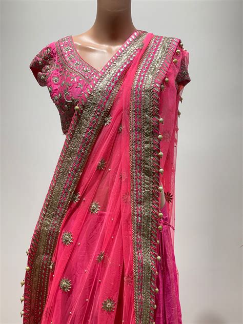 Anita Dongre Womens Pink Lehenga with Heavy Dupatta Embellishments ...