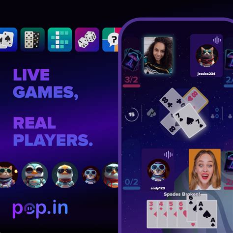 pop.in | Play spades with people | Crossword | Dice | Trivia