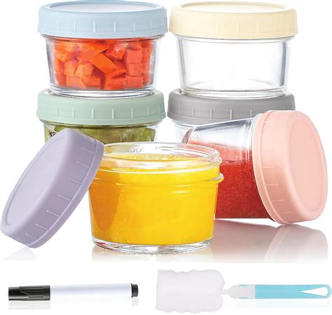 Amazon.com: 6Pack2.7oz Glass Salad Dressing Container To Go,Small Glass ...