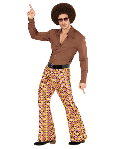 Groovy 70s Men's Flare Pants Discs buy! | Horror-Shop.com