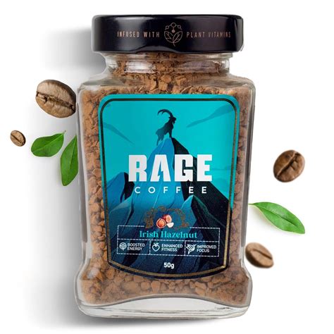 RAGE COFFEE Irish Hazelnut - Flavored Instant Coffee Powder for both ...