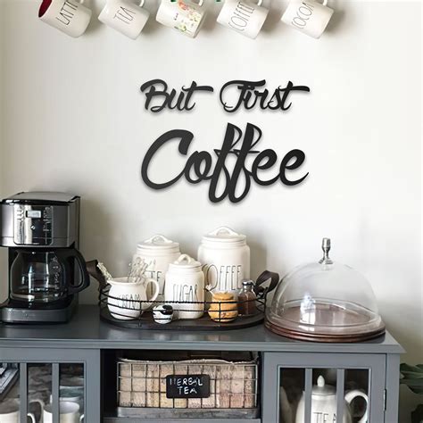 But First Coffee Metal Wall Decor, Kitchen Wall Decor, Coffee Sign ...