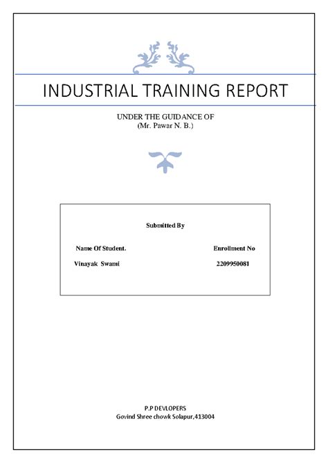 Industrial Training Report - INDUSTRIAL TRAINING REPORT UNDER THE ...