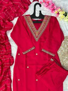 CLAVINET Embroidered Kurta, Trouser/Pant & Dupatta Set - Buy CLAVINET ...