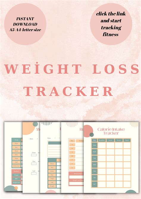 Weight loss tracker weight loss diary printable fitness etsy – Artofit