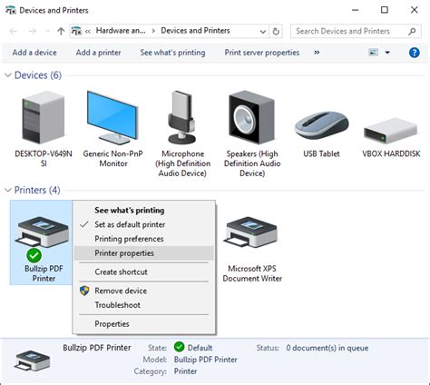Image result for Printer Properties Menu