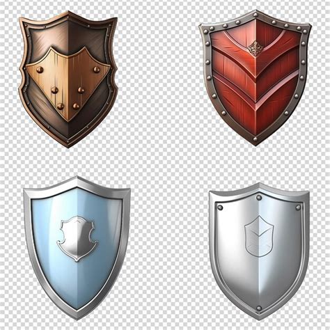 A set of medieval shield isolated on transparent background | Premium ...
