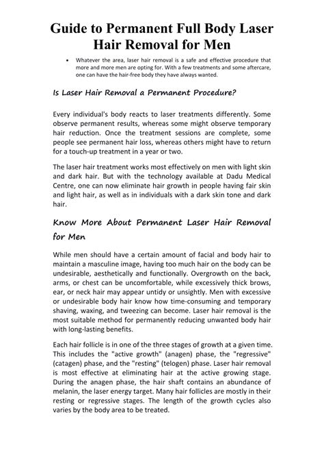 PPT - Guide to Permanent Full Body Laser Hair Removal for Men PowerPoint Presentation - ID:11951277