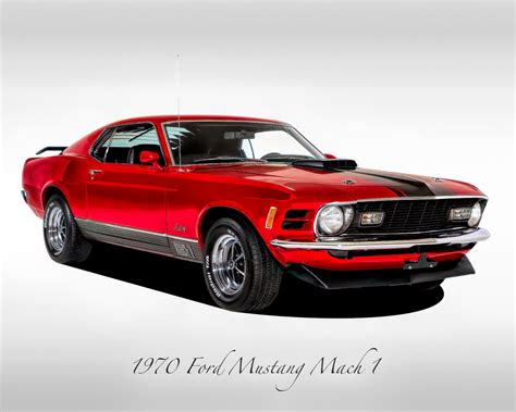 Classic Cars - 1970 Ford Mustang Mach 1 - Candy Apple Red - Muscle Car - Print - Etsy