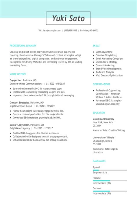 Image result for Copywriter Example