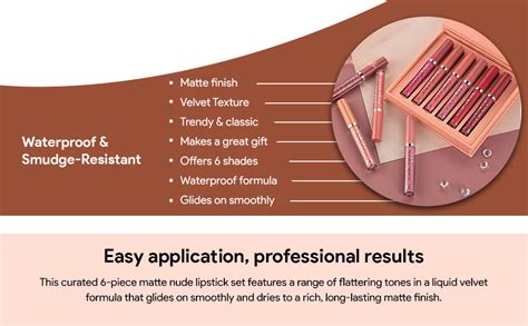 Buy Adbeni Imported Liquid Lipstick Set A | 6Pcs Matte Nude Lipsticks ...