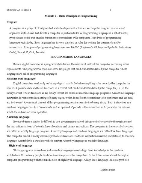 Unit 1 - C programming Notes - Module 1 – Basic Concepts of Programming ...