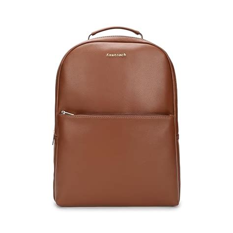 Fastrack Tan Textured Backpack | Textured Faux-Leather | Women’s Laptop ...