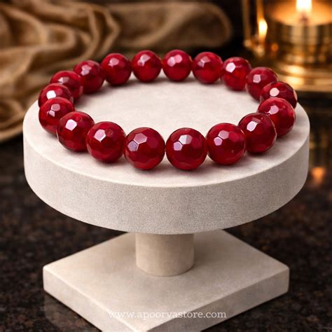 Premium Ruby Bracelet 10mm Diamond Cut – Love, Power & Confidence Ener ...