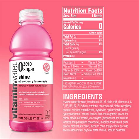 Vitamin Water Nutrition Label