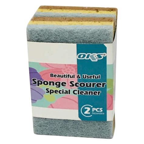 ليفة تنظيف إسفنجية من أوكسي جريب، قطعتان Oaxy grip Sponge Scourers, 2 Pieces