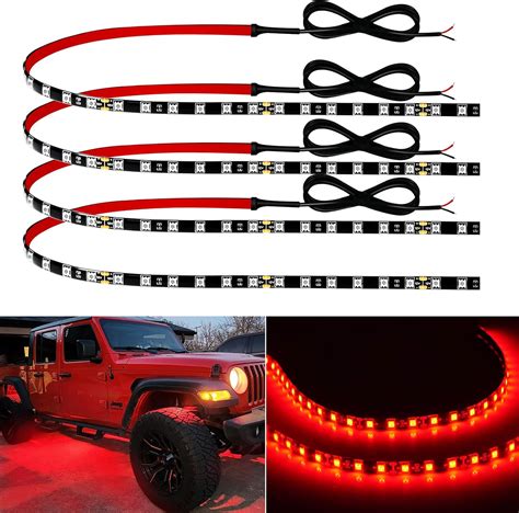 Red Led Strip Lights 24" Connectable 12V Led Light Strip for Cars Golf ...