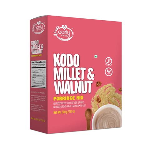 Early Foods - Kodo Millet & Walnut Porridge Mix, 200g| Cereals For Kids ...