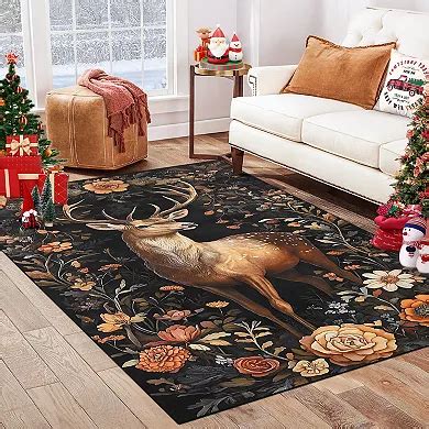 Washable Christmas Area Rug Soft Stain Resistant Christmas Runner ...
