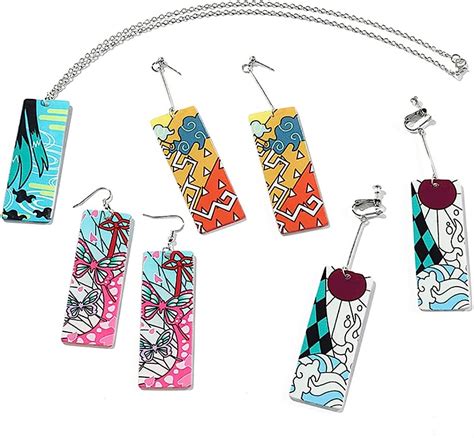Buy CSIYANJRY99 2 Pieces Demon Killer Tan Jiro Necklace Earring Set ...