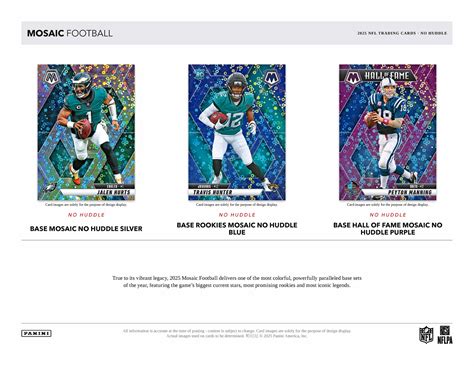 2025 Panini Mosaic No Huddle NFL Football Cards