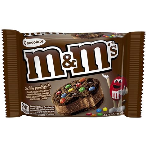 M&M'S Ice Cream Chocolate Cookie Sandwich 4 fl. oz (24 Count ...