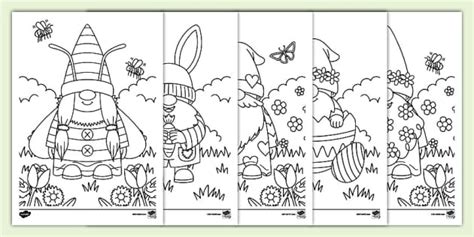 Spring Gonks Colouring Pages - Twinkl
