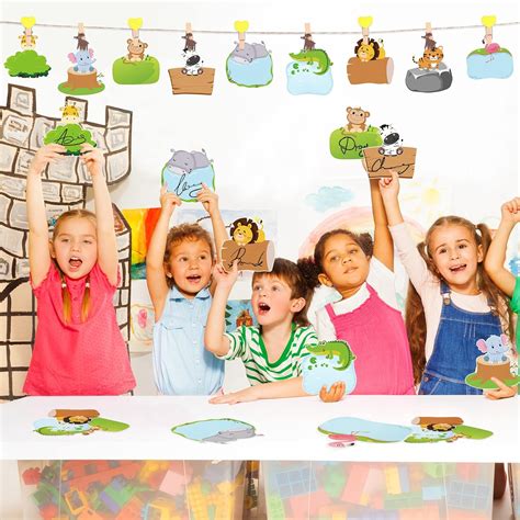 Buy 45 Pieces Jungle Animal Cutouts Safari Friend Cutouts Colorful ...